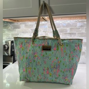 Lilly Pulitzer shoreline sandbar balloons beach tote